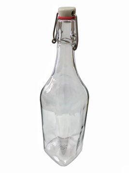 Пляшка під бугельний замок квадратна прозора 1000ml + Замок бугельний 606-01 фото