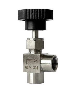 Кран голчастий нержавіючий кутовий 1/4'' мама, марка 304 ІК1/4К-М фото